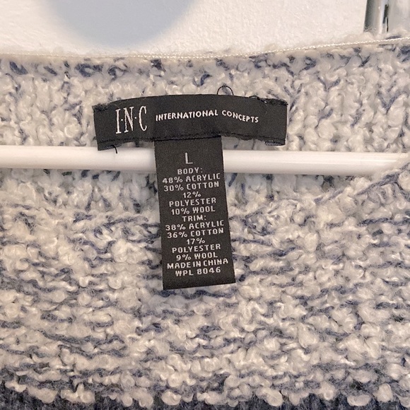 International Concepts Fringe Blue Striped Sweater - Picture 4 of 4